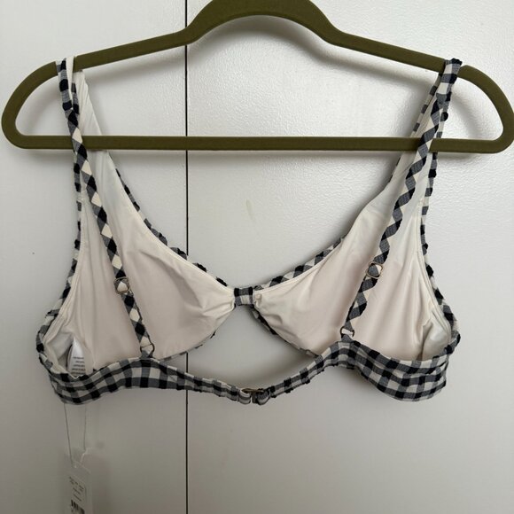NWT SZ L Bikini Top - Andie The Amor -  Gingham - Twilight - Picture 5 of 8